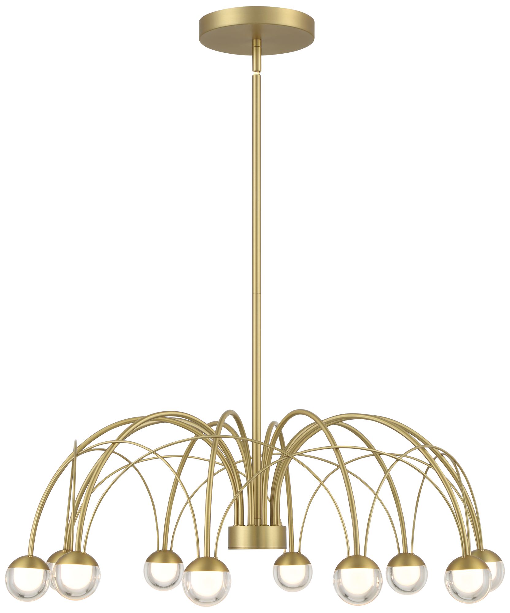 Watch A Video About the Showers 26 Wide Brushed Gold 10 Light LED Umbrella Pendant