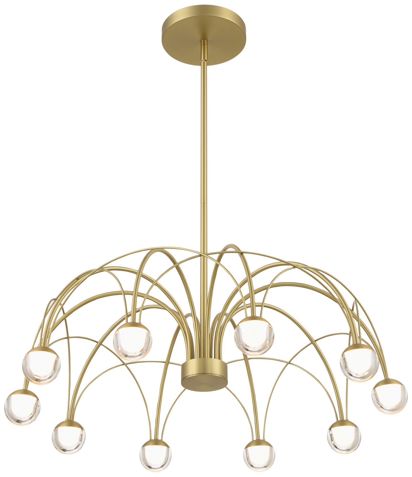 Watch A Video About the Showers 26 Wide Brushed Gold 10 Light LED Umbrella Pendant