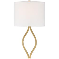 Possini Euro Sian 19 1/2" High Antique Brass Half-Shade Wall Sconce