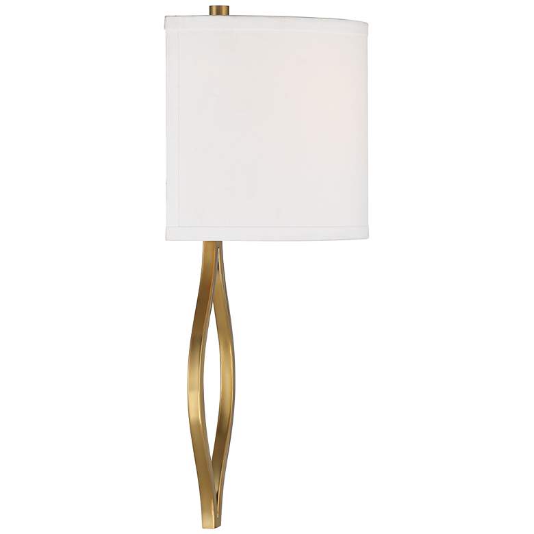 Image 7 Possini Euro Sian 19 1/2" High Antique Brass Half-Shade Wall Sconce more views