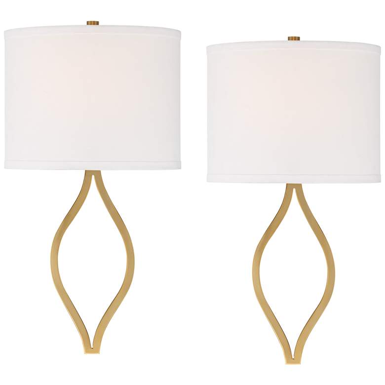 Image 3 Possini Euro Sian 19 1/2" Warm Brass Half-Moon Wall Sconce Set of 2