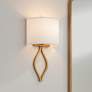 Possini Euro Sian 19 1/2" Warm Brass Half-Moon Wall Sconce Set of 2 in scene