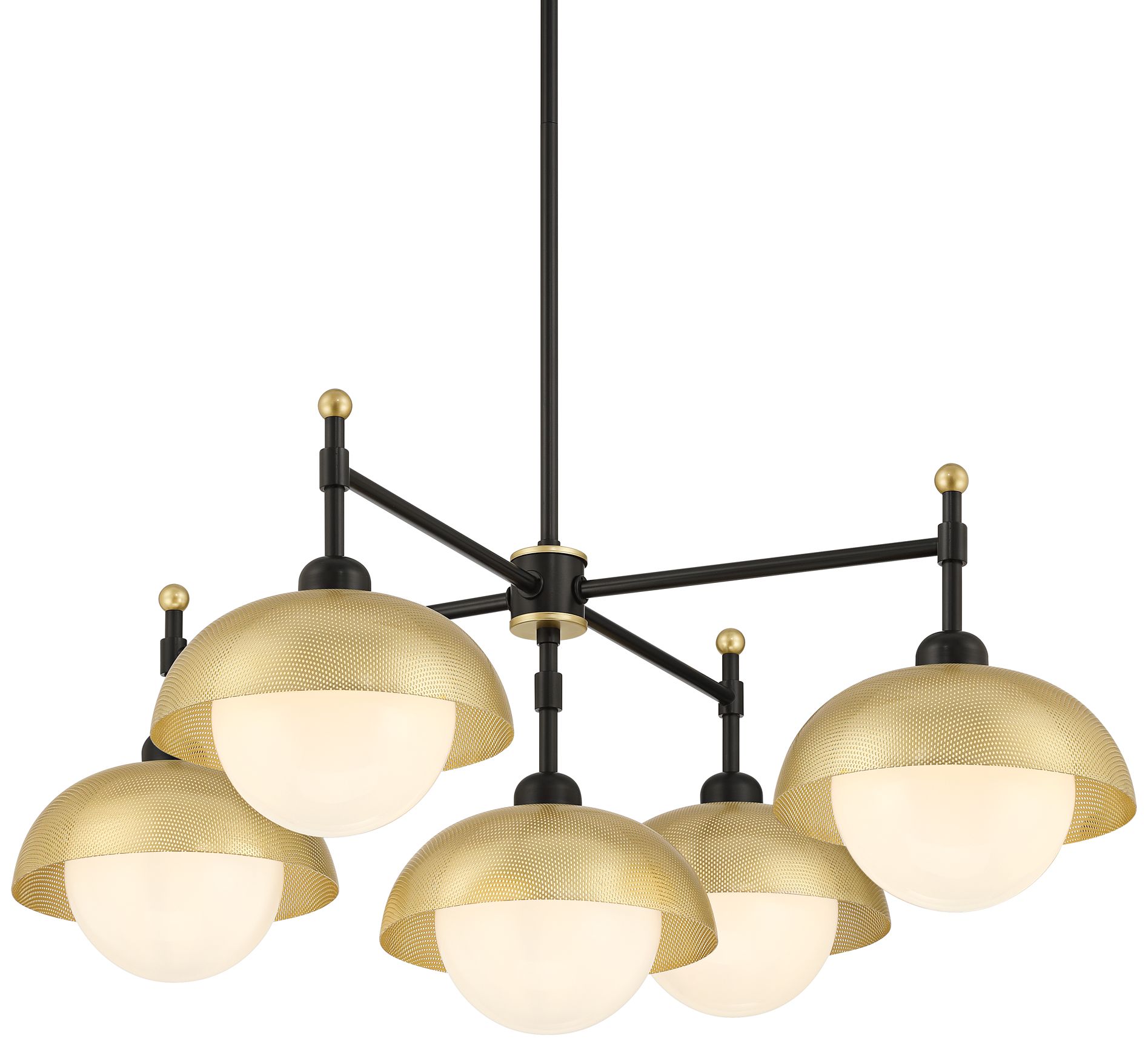 Possini Euro Siegel 42" Wide Black and Gold 5-Light Chandelier