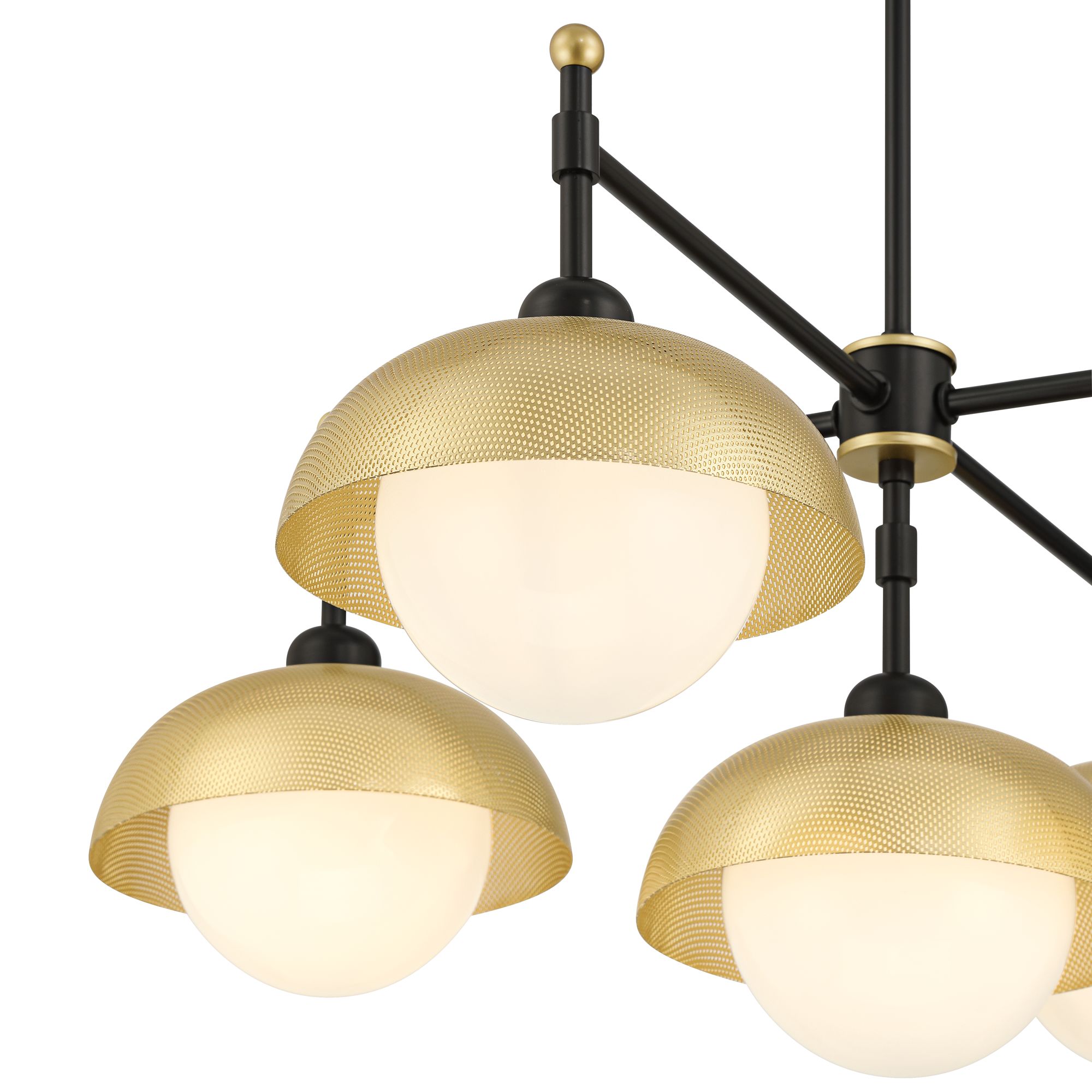 Thumbnail3 of Possini Euro Siegel 42" Wide Black and Gold 5-Light Chandelier more views
