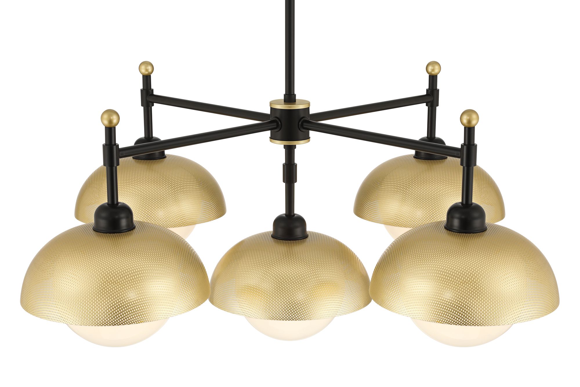 Thumbnail4 of Possini Euro Siegel 42" Wide Black and Gold 5-Light Chandelier more views
