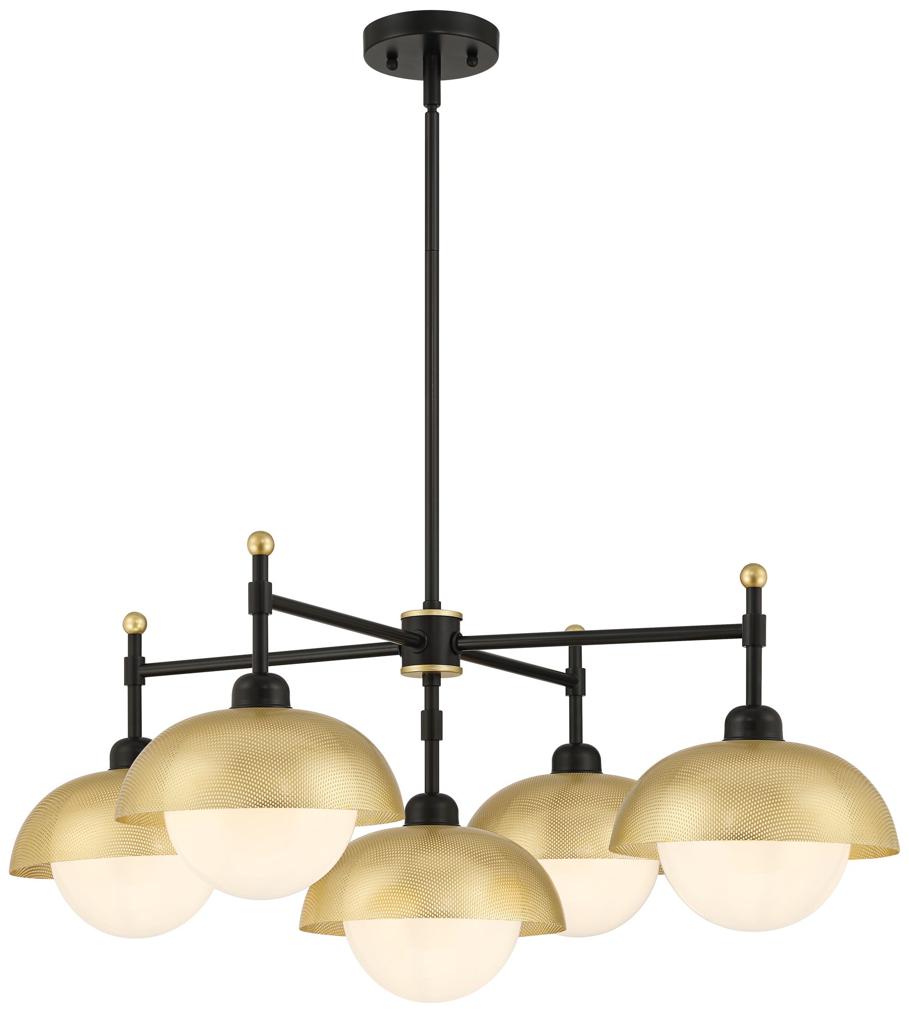 Possini Euro Siegel 42" Wide Black and Gold 5-Light Chandelier