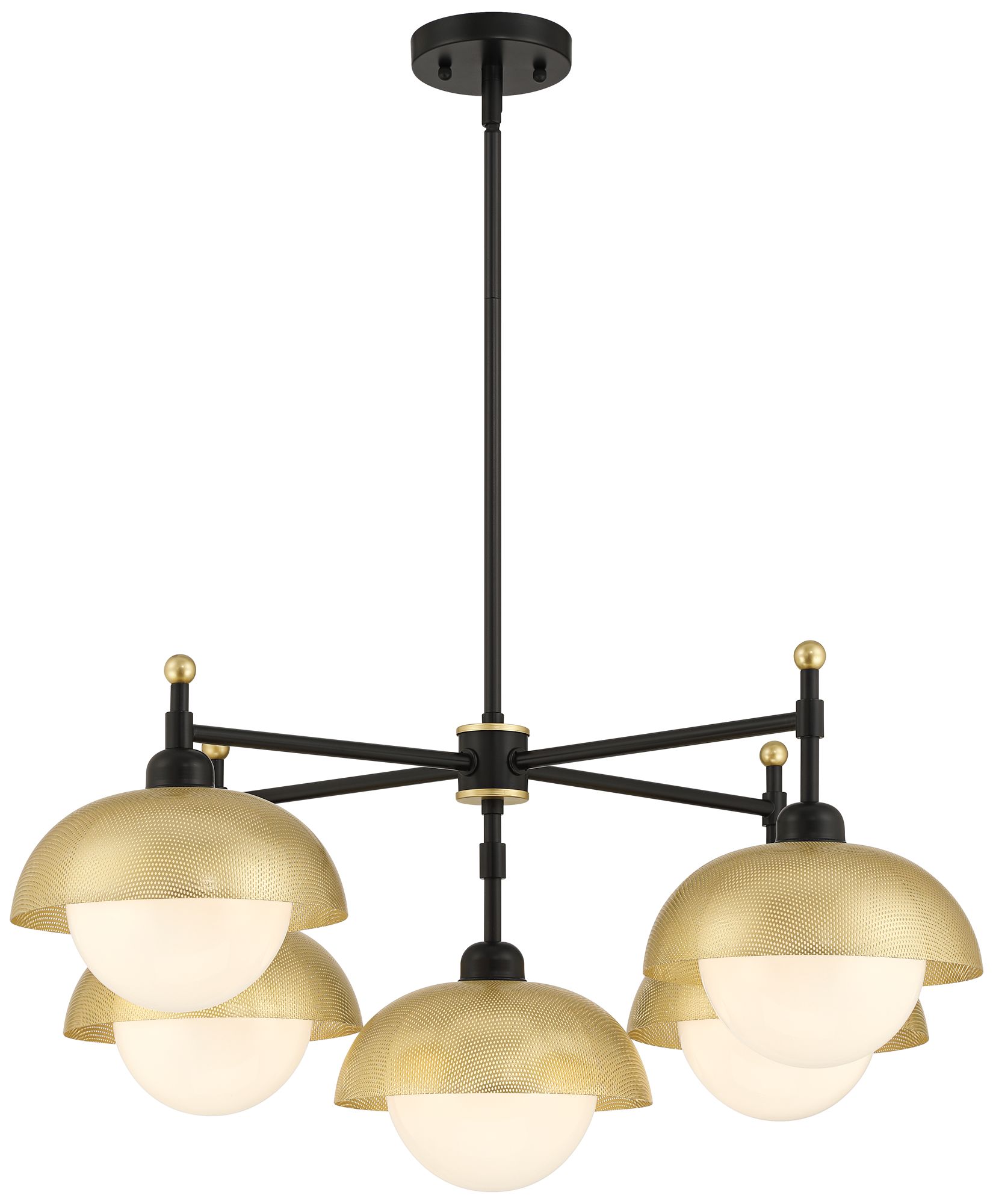 Possini Euro Siegel 42" Wide Black and Gold 5-Light Chandelier