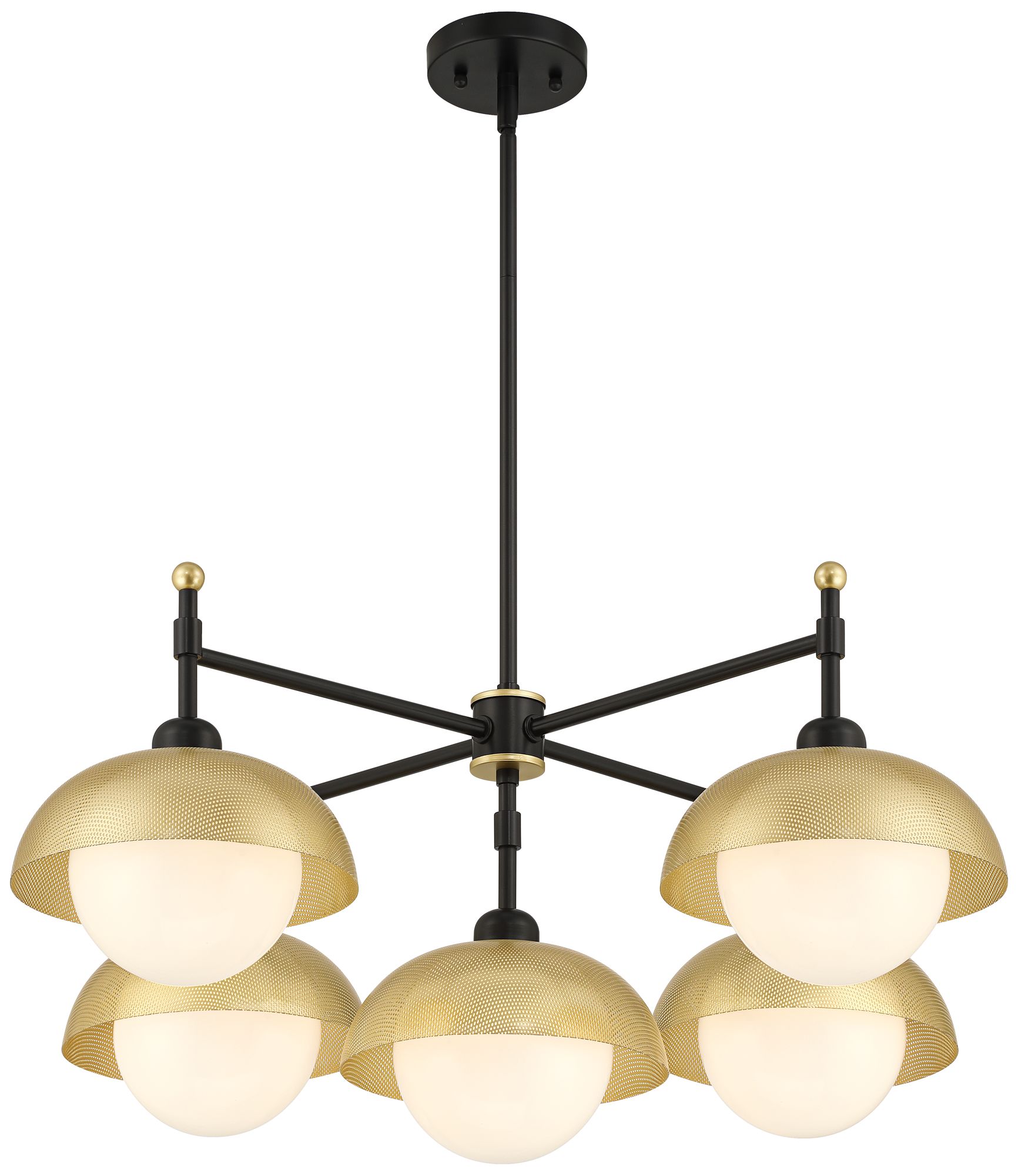 Possini Euro Siegel 42" Wide Black and Gold 5-Light Chandelier