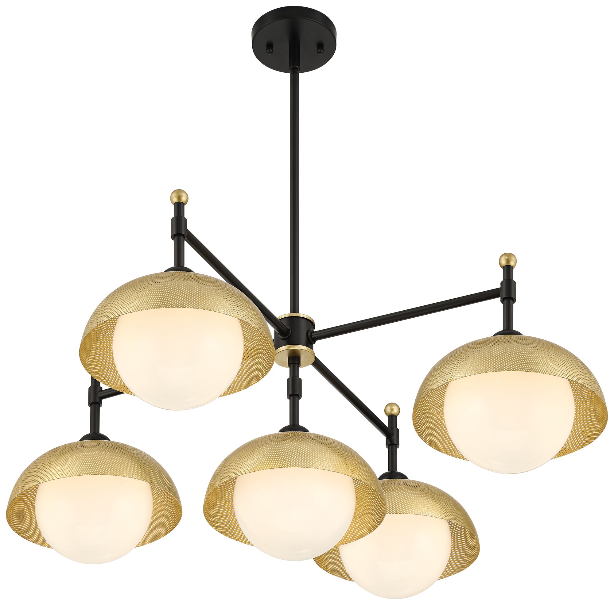 Possini Euro Siegel 42" Wide Black and Gold 5-Light Chandelier