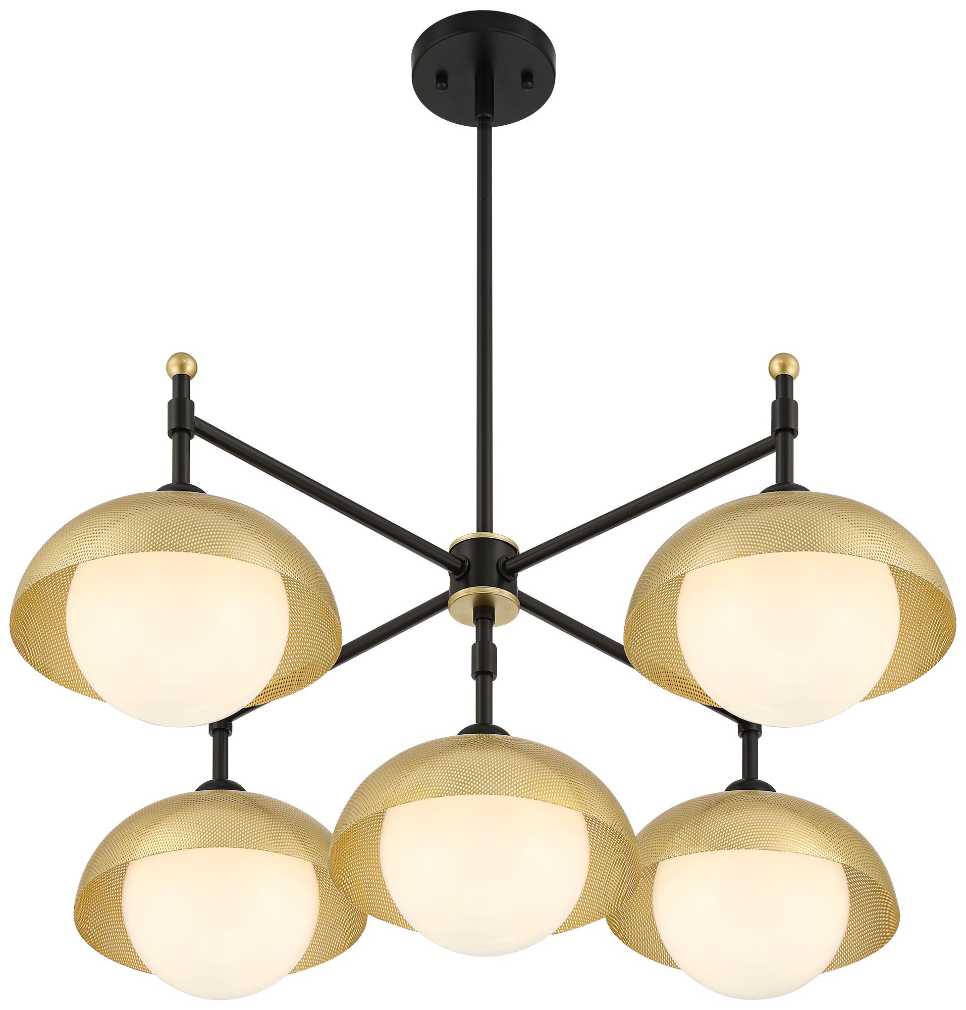 Possini Euro Siegel 42" Wide Black and Gold 5-Light Chandelier