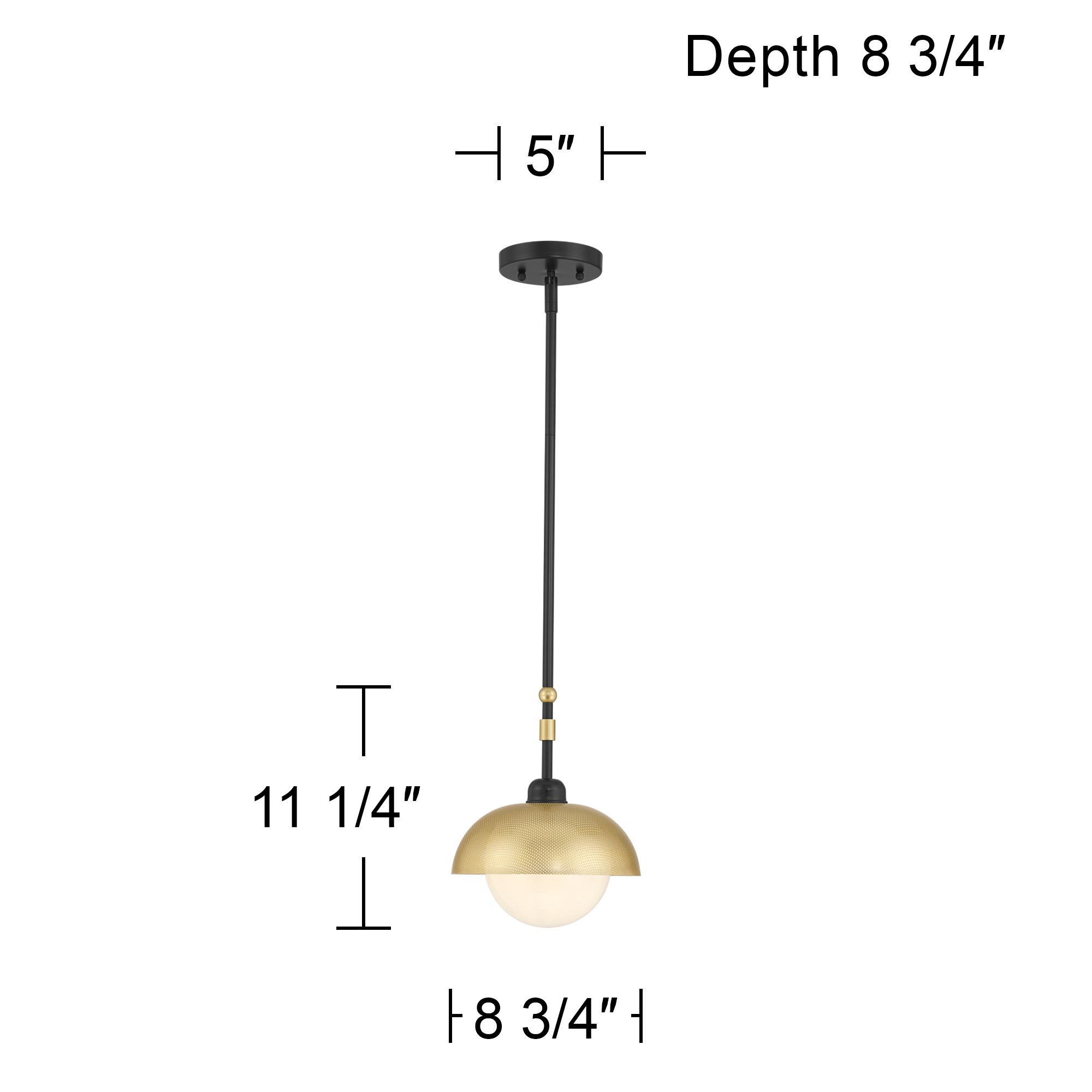Possini Euro Siegel 8 3/4" Wide Black and Gold Mini Pendant Light