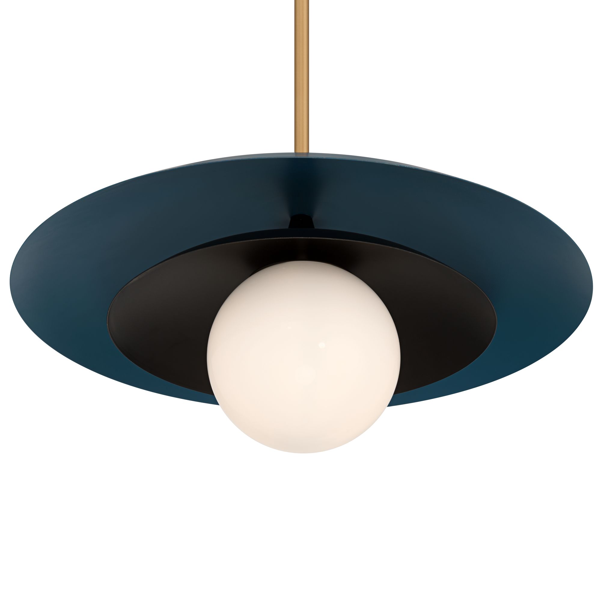 Image 3 Possini Euro Silgo 18" Wide Gold and Teal Blue and Black Pendant Light more views