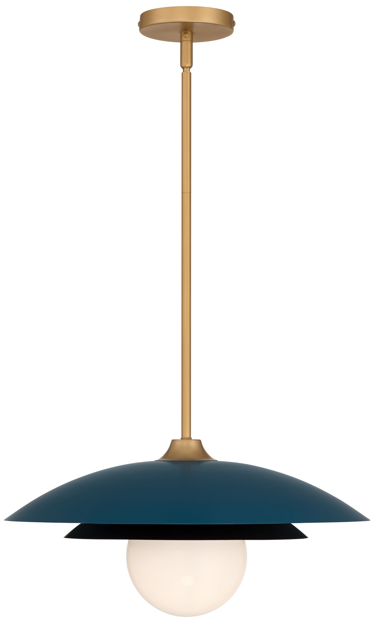 Image 6 Possini Euro Silgo 18" Wide Gold and Teal Blue and Black Pendant Light more views