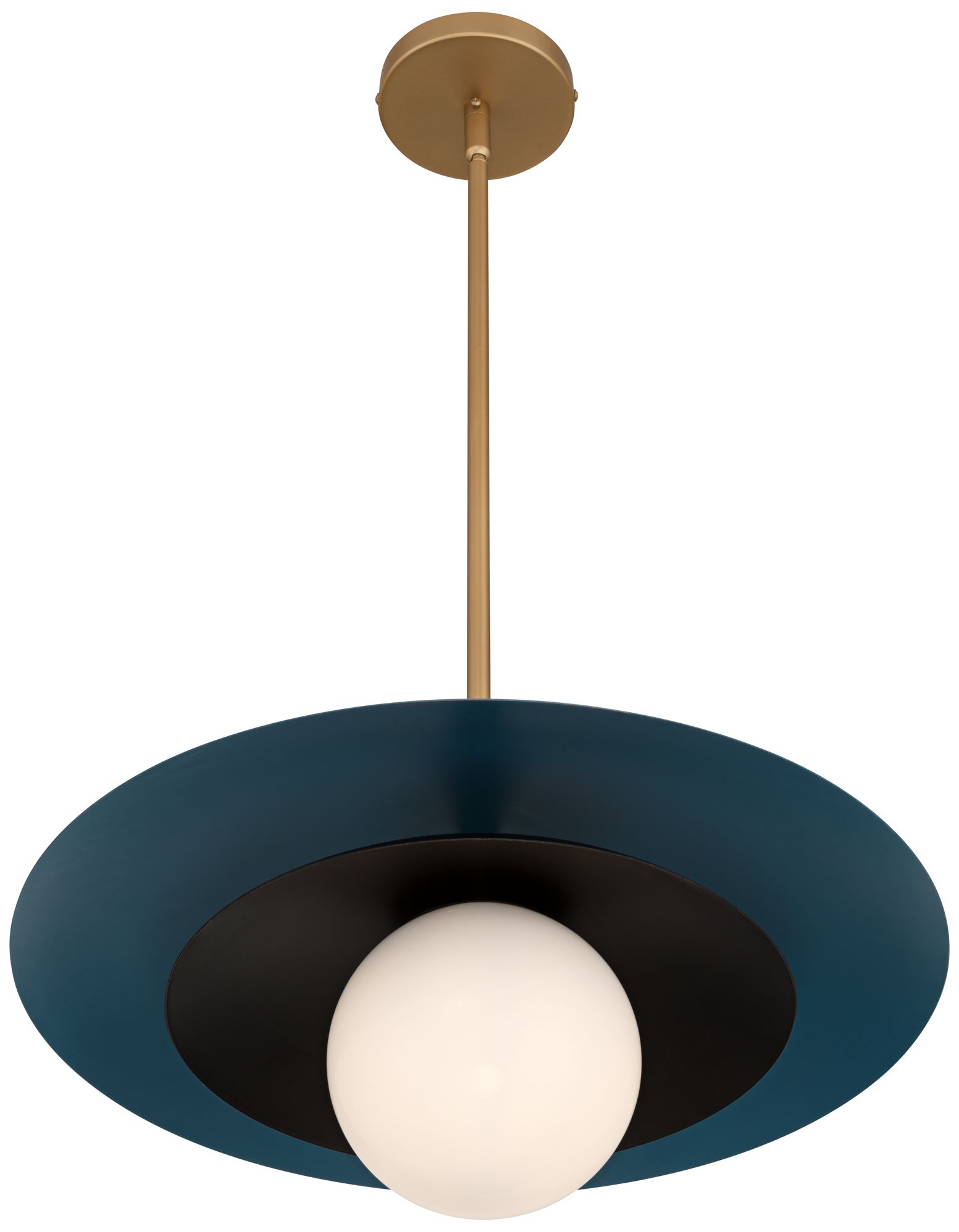 Possini Euro Silgo 18" Wide Gold and Teal Blue and Black Pendant Light