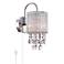 Possini Euro Silver Line 12"H Chrome and Crystal Plug-In Sconce
