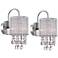Possini Euro Silver Line 12"H Chrome and Crystal Sconce Set of 2