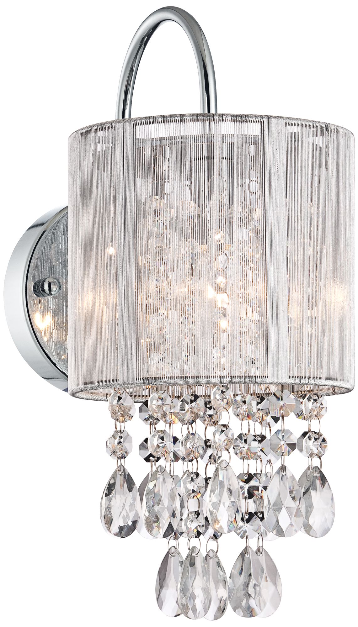 chrome and crystal sconce