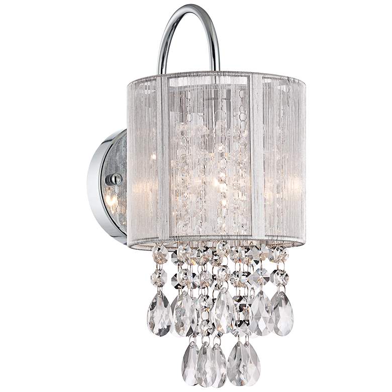 Image 3 Possini Euro Silver Line 12 inchH Chrome and Crystal Sconce
