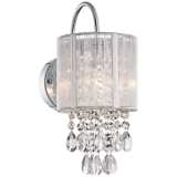 Possini Euro Silver Line 12&quot;H Chrome and Crystal Sconce