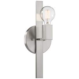 Image2 of Possini Euro Silvia 16" High Brushed Nickel Wall  Sconce