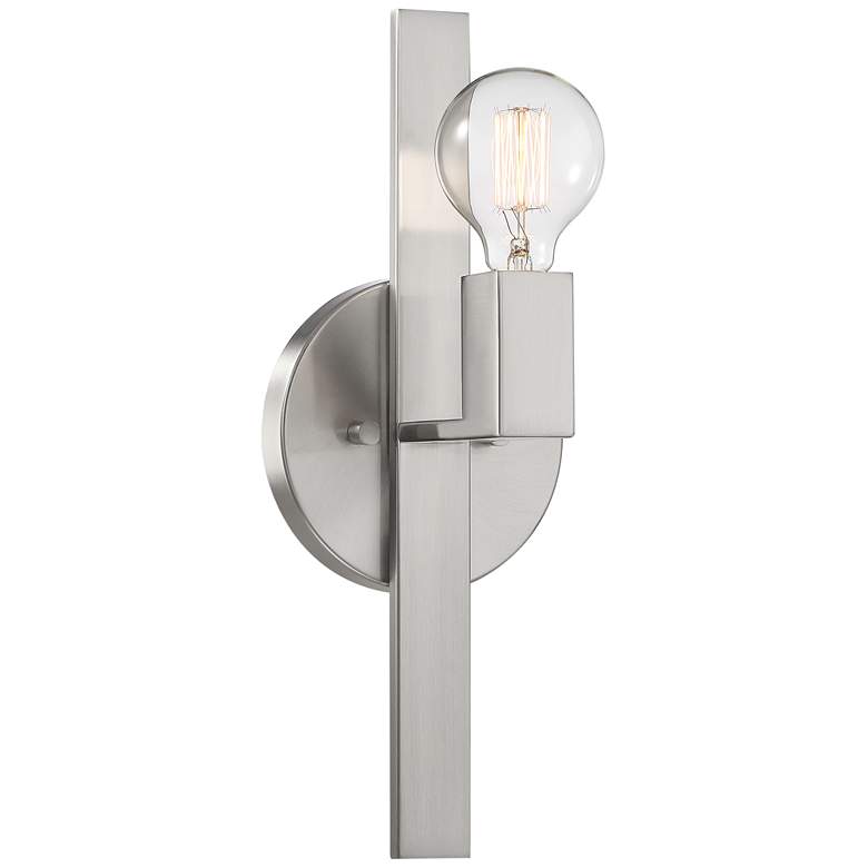 Image 2 Possini Euro Silvia 16" High Brushed Nickel Wall Sconce