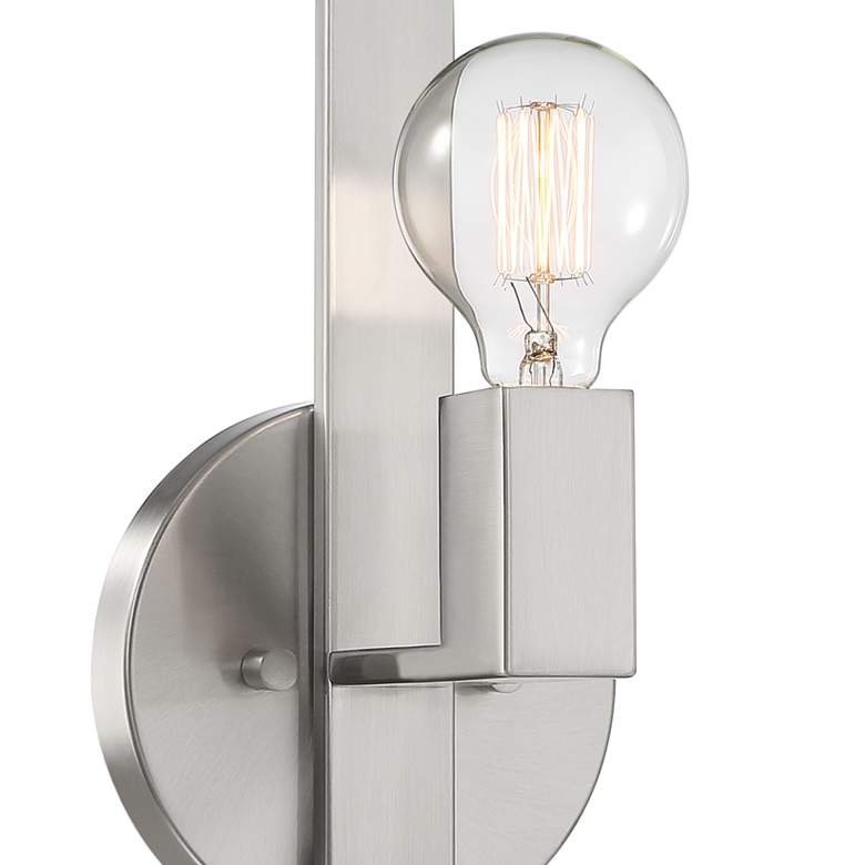 Image 3 Possini Euro Silvia 16" High Brushed Nickel Wall  Sconce more views