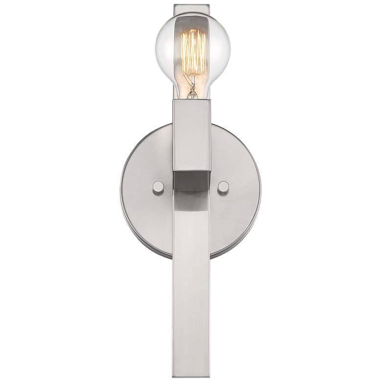 Image 4 Possini Euro Silvia 16 inch High Brushed Nickel Wall  Sconce more views