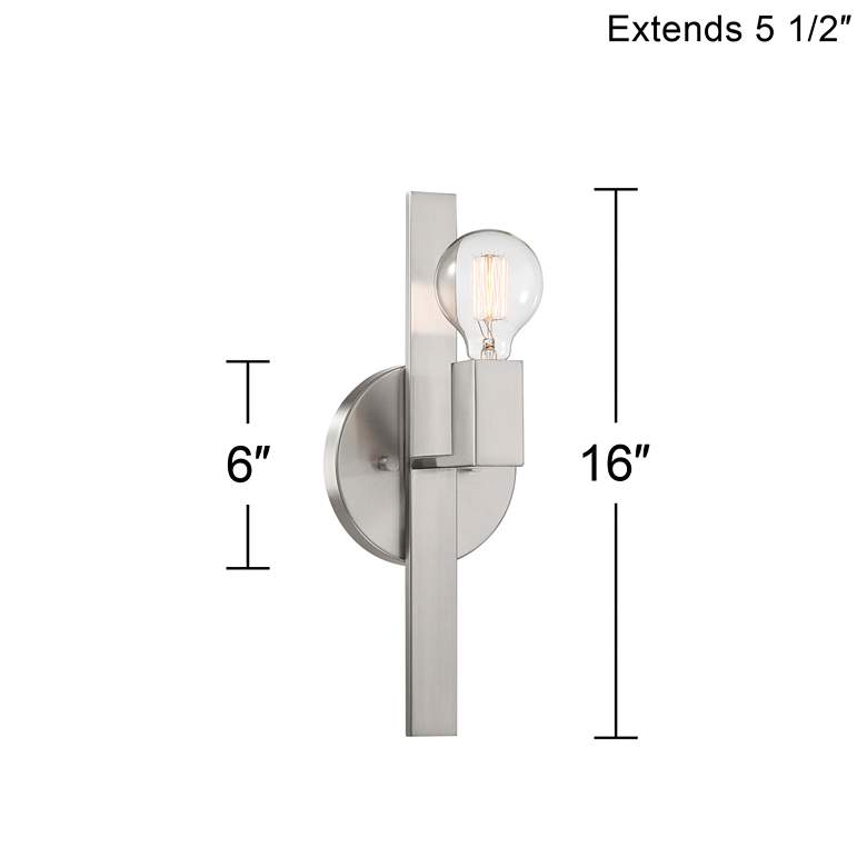 Image 7 Possini Euro Silvia 16" High Brushed Nickel Wall  Sconce more views
