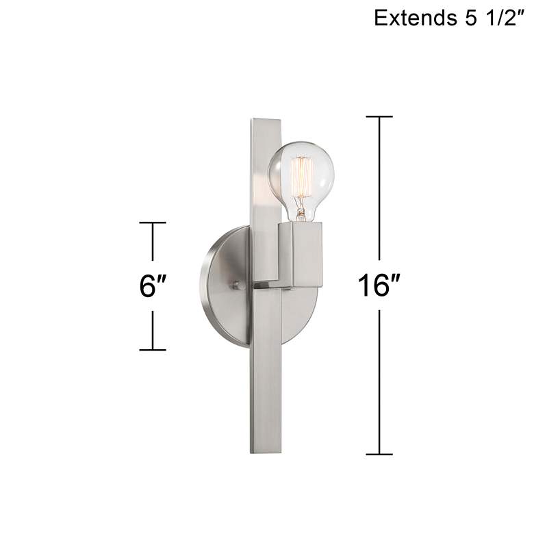 Image 7 Possini Euro Silvia 16" High Brushed Nickel Wall Sconce more views
