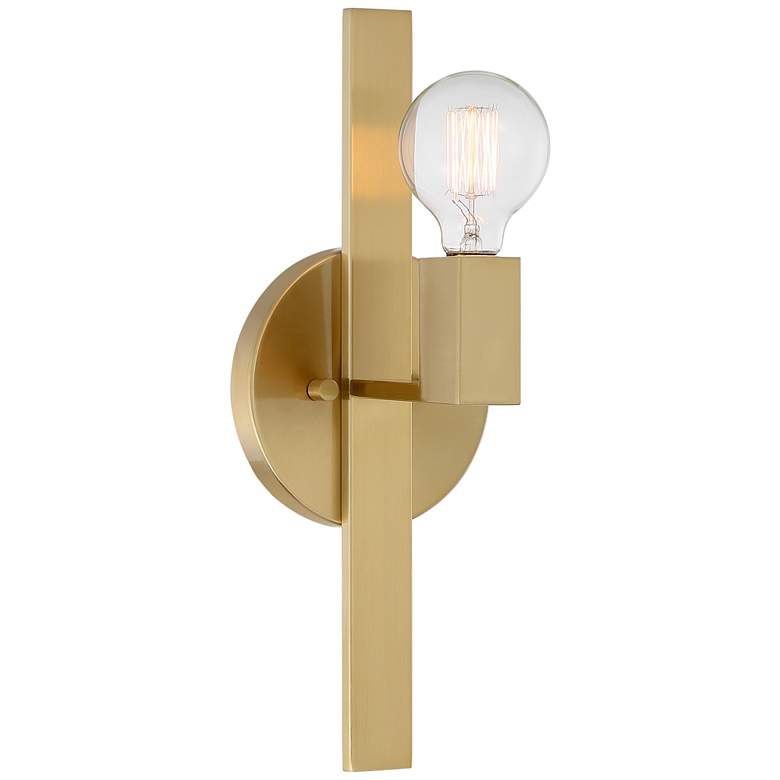 Image 2 Possini Euro Silvia 16 inch High Warm Brass Wall Sconce