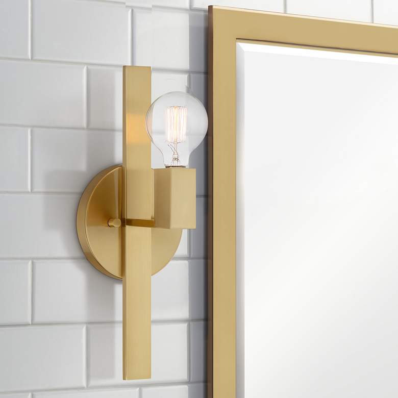 Image 1 Possini Euro Silvia 16" High Warm Brass Wall Sconce