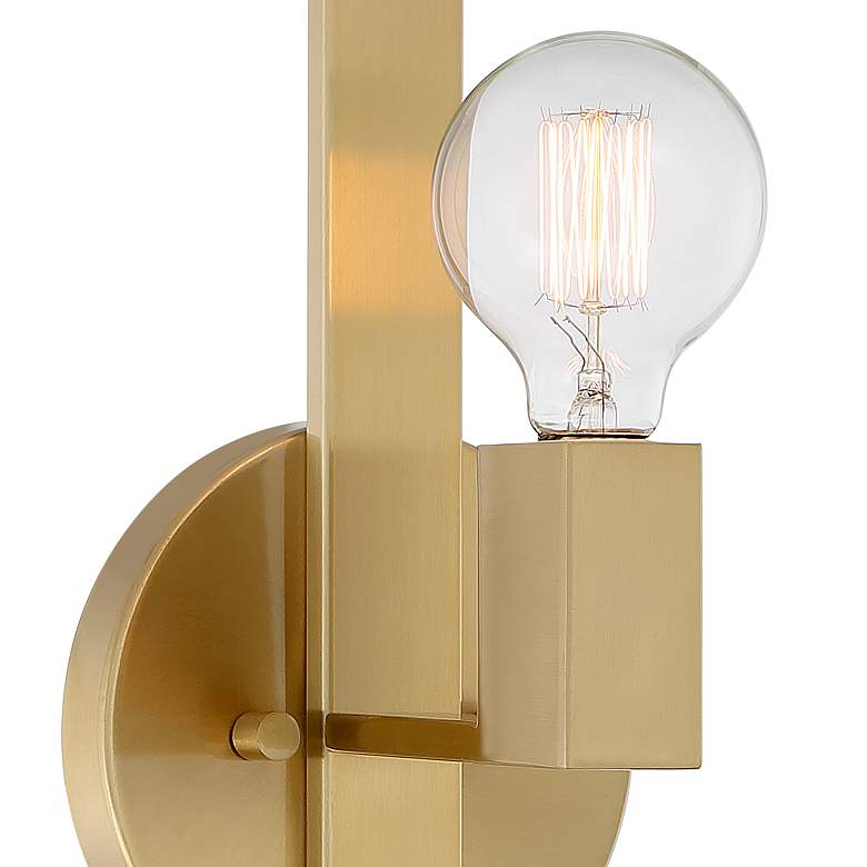 Image 3 Possini Euro Silvia 16" High Warm Brass Wall Sconce more views