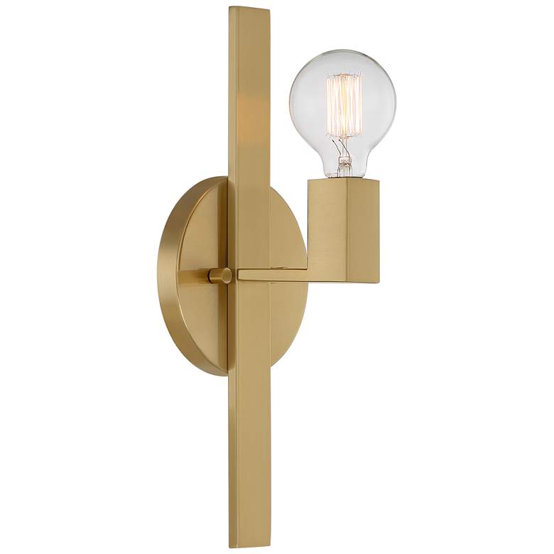 Image 5 Possini Euro Silvia 16 inch High Warm Brass Wall Sconce more views