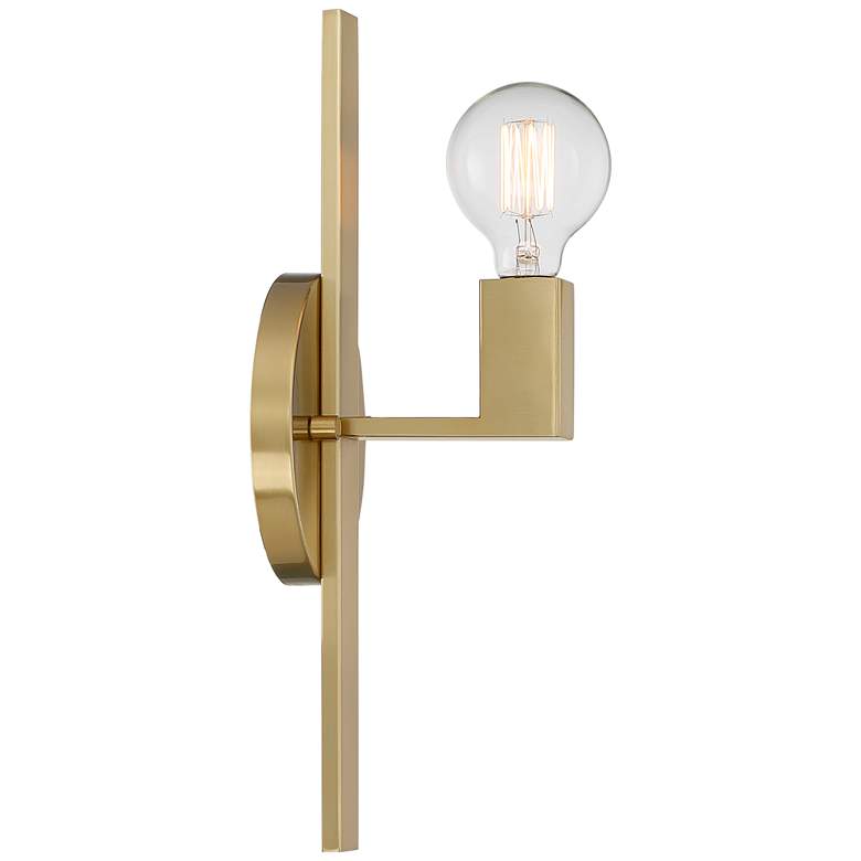 Image 6 Possini Euro Silvia 16 inch High Warm Brass Wall Sconce more views