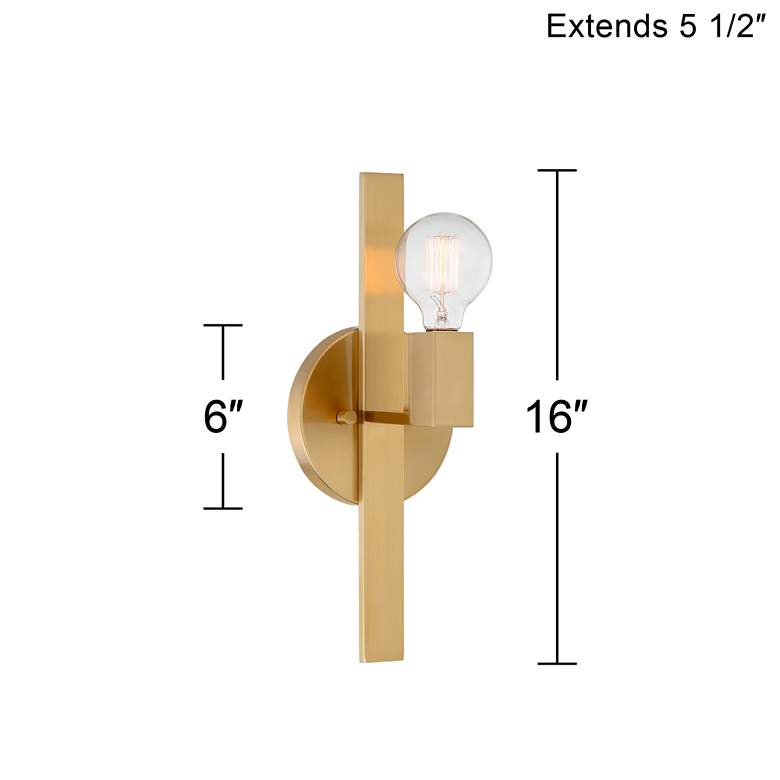 Image 7 Possini Euro Silvia 16" High Warm Brass Wall Sconce more views