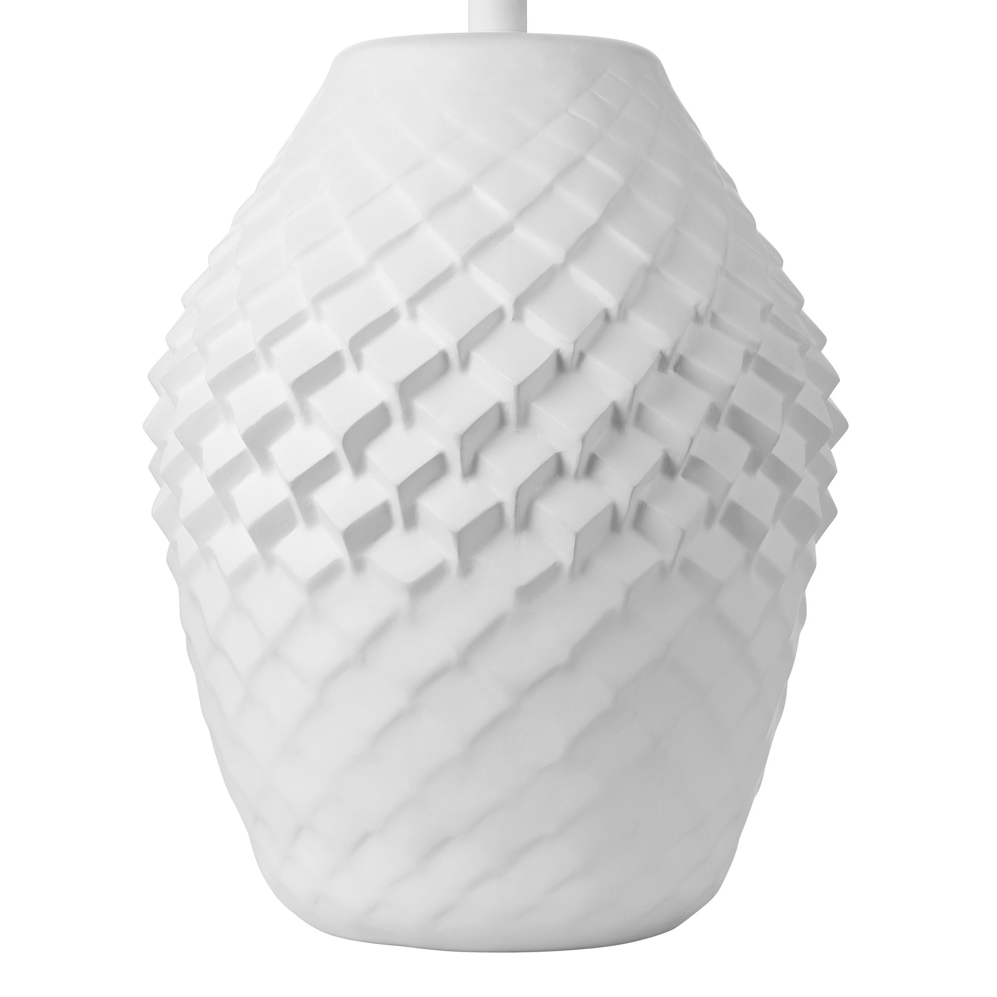 Image 6 Possini Euro Simon 27" Textured Geometric Pattern White Table Lamp more views