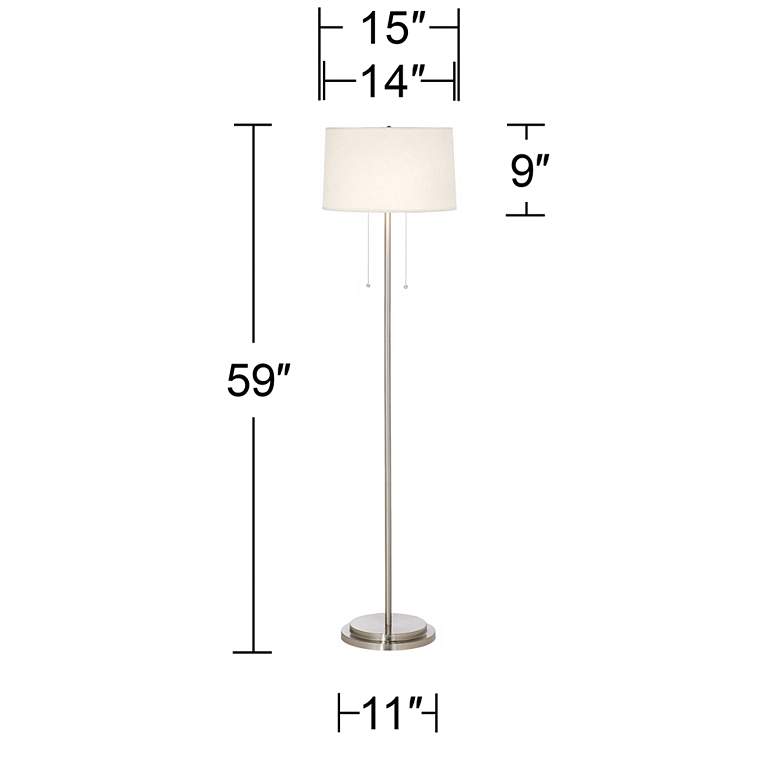 Image 7 Possini Euro Simplicity 59 inch Double Pull Chain Modern Floor Lamp more views