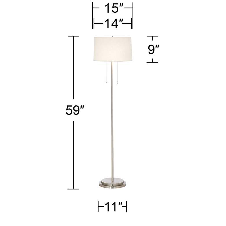 Image 7 Possini Euro Simplicity 59" Double Pull Chain Modern Floor Lamp more views