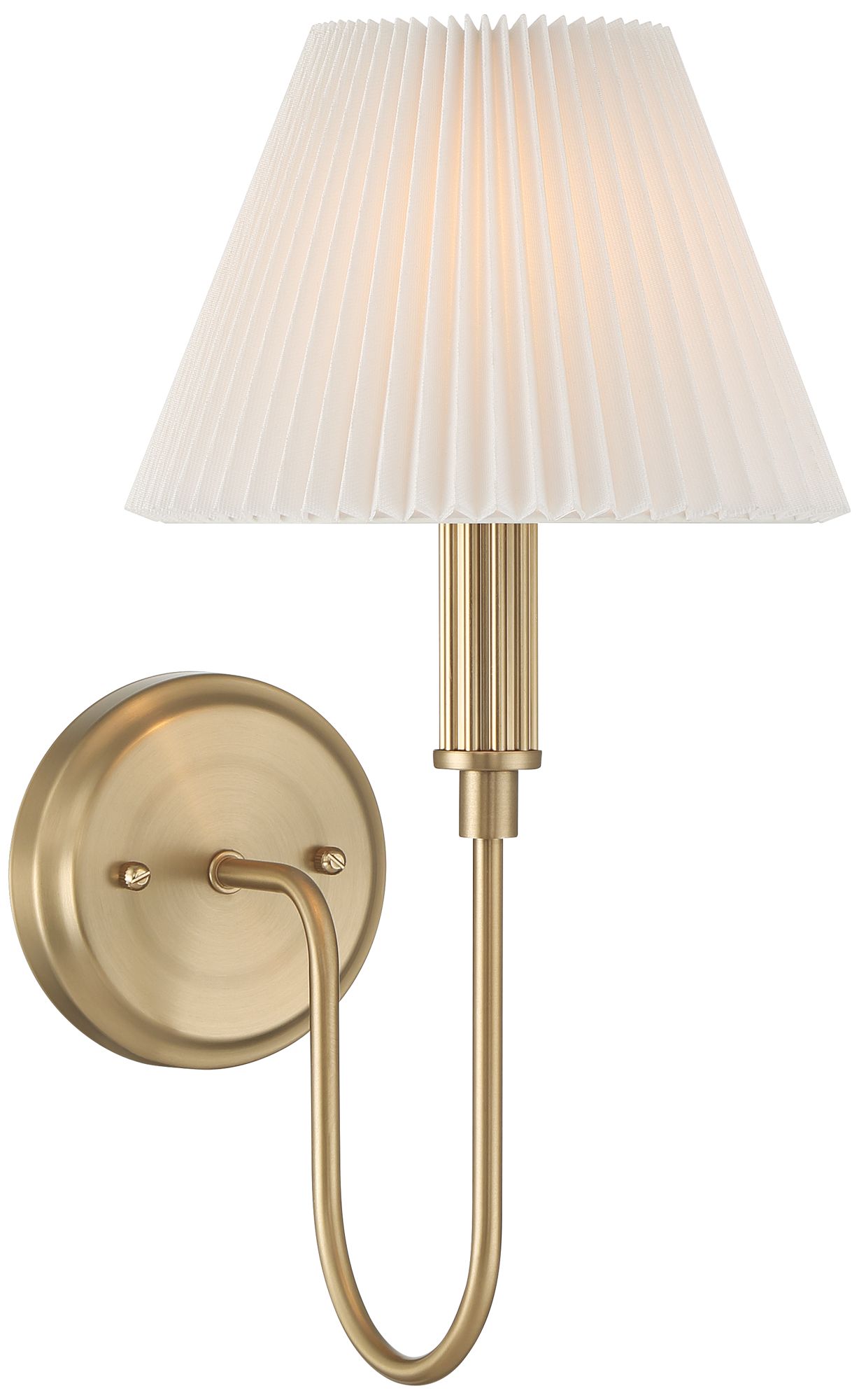 Image 2 Possini Euro Sinclair 16" High Satin Brass Fabric Shade Wall Sconce