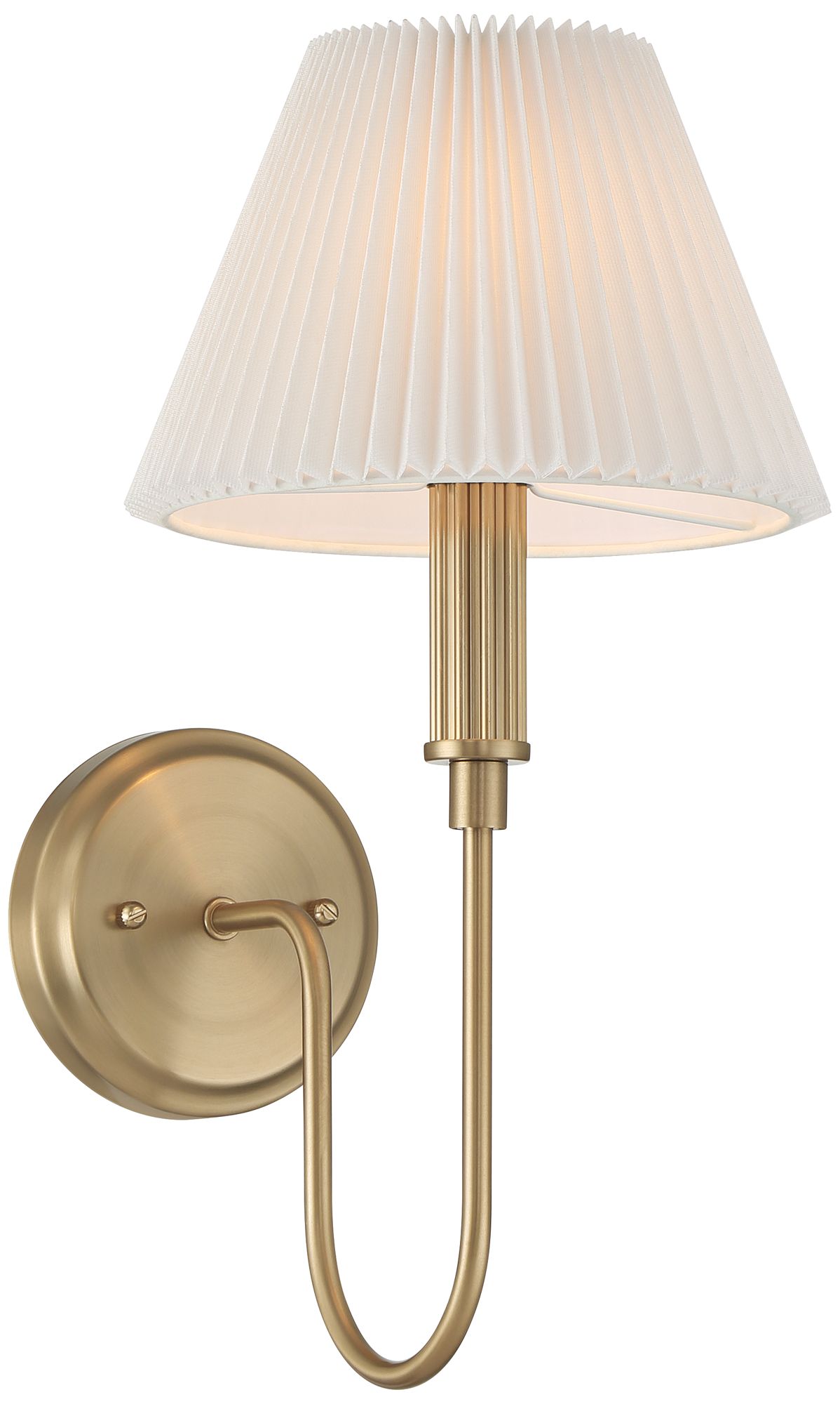 Image 7 Possini Euro Sinclair 16" High Satin Brass Fabric Shade Wall Sconce more views