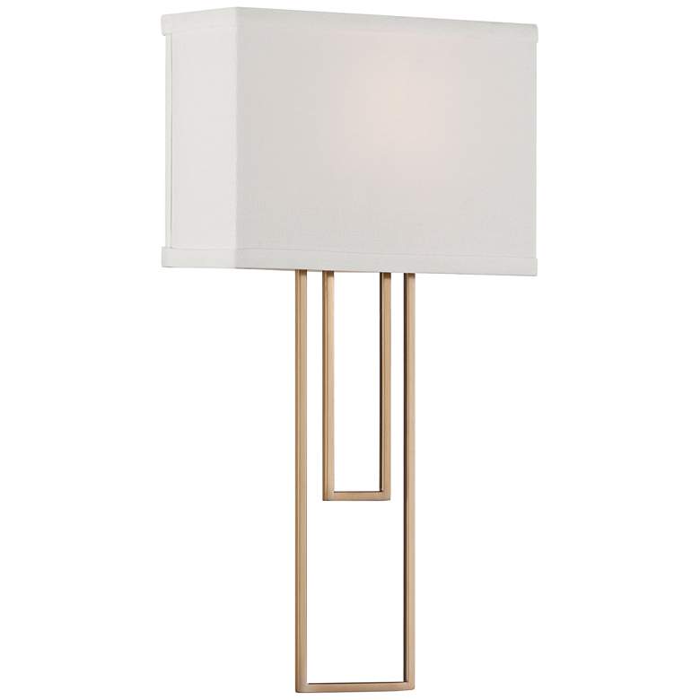 Image 2 Possini Euro Siobhan 16" High Gold and White Wall Sconce
