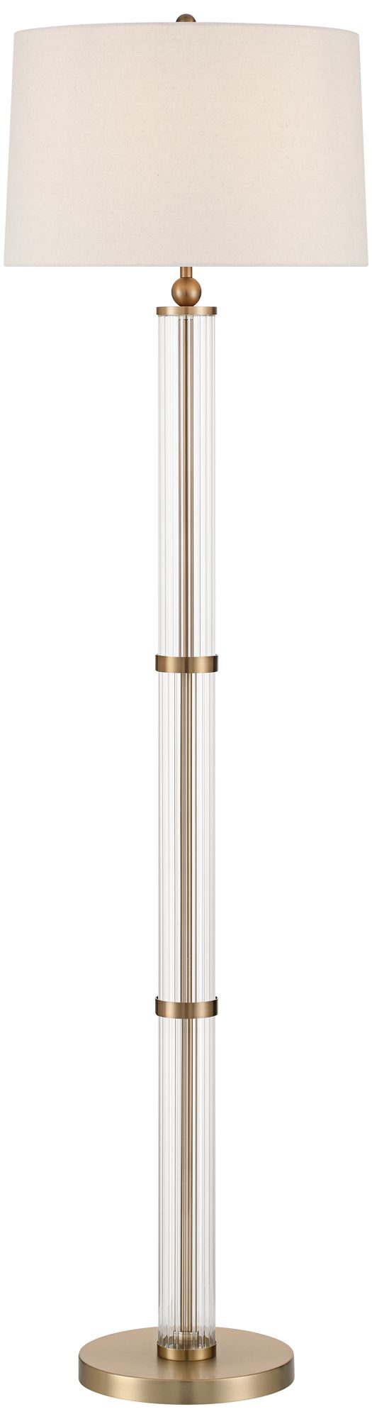 Image 3 Possini Euro Skyland 68 1/2" High Soft Brass Glass Modern Floor Lamp
