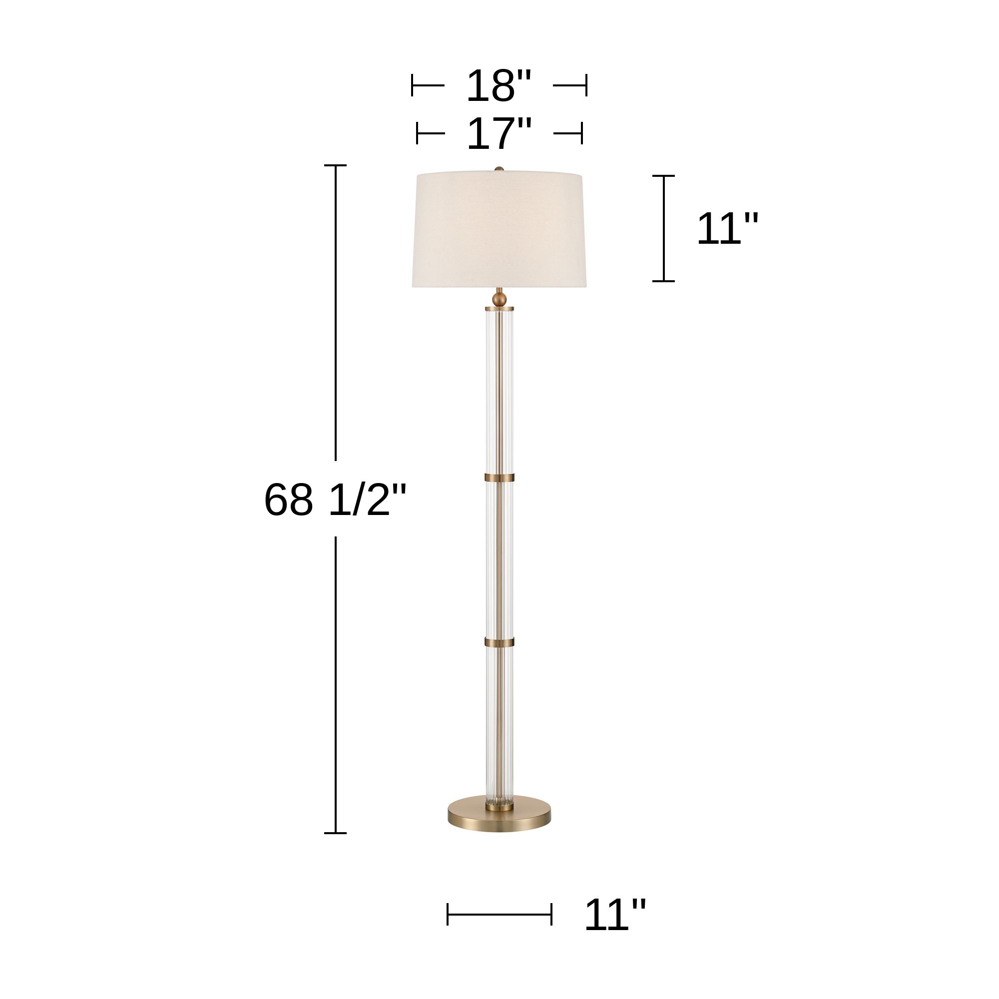 Possini Euro Skyland 68 1/2" High Soft Brass Glass Modern Floor Lamp in scene