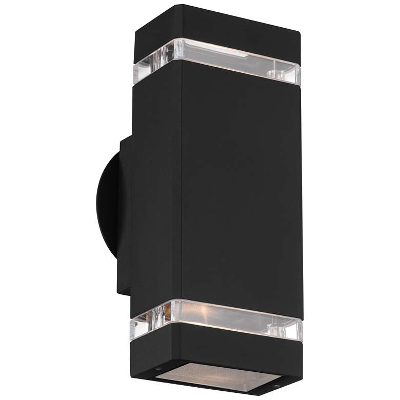 Image 3 Possini Euro Skyridge 10 1/2 inch Black Up-Down Modern Outdoor Wall Light