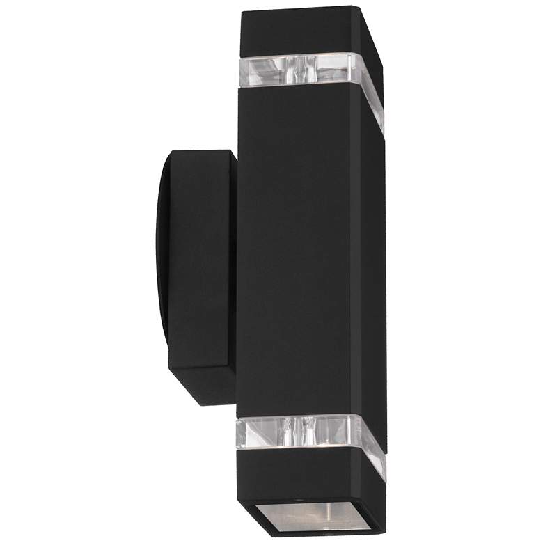 Image 6 Possini Euro Skyridge 10 1/2 inch High Black Outdoor Wall Lights Set of 2 more views