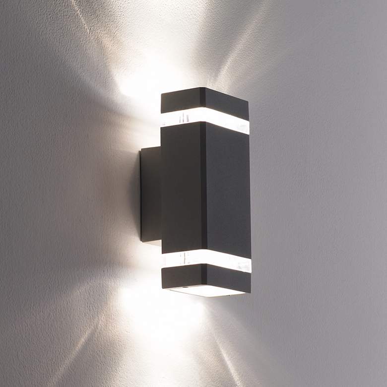 Image 6 Possini Euro Skyridge 10 1/2" High Silver Outdoor Wall Lights Set of 2 more views