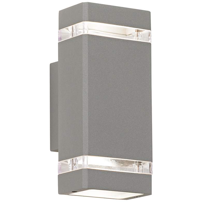 Image 3 Possini Euro Skyridge 10 1/2" High Silver Up-Down Outdoor Wall Light