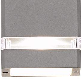 Image4 of Possini Euro Skyridge 10 1/2" High Silver Up-Down Outdoor Wall Light more views