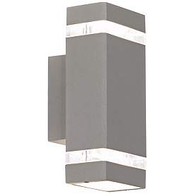 Image5 of Possini Euro Skyridge 10 1/2" High Silver Up-Down Outdoor Wall Light more views