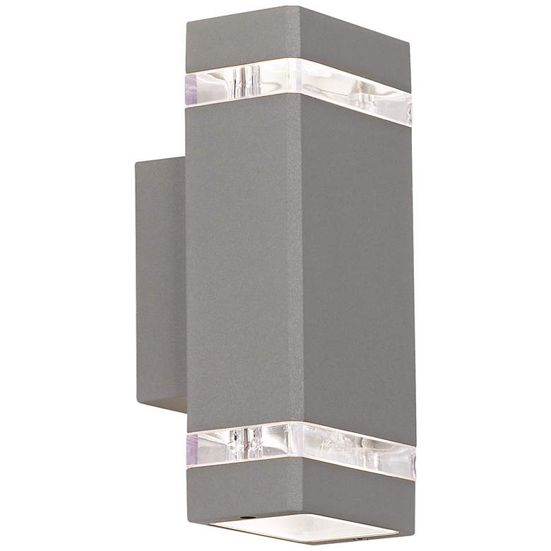 Image 6 Possini Euro Skyridge 10 1/2 inch High Silver Up-Down Outdoor Wall Light more views